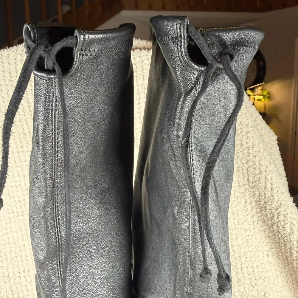 Stuart Weitzman Genna 60 City Boot Black Leather Size 8 B Orig-$895 NWOB